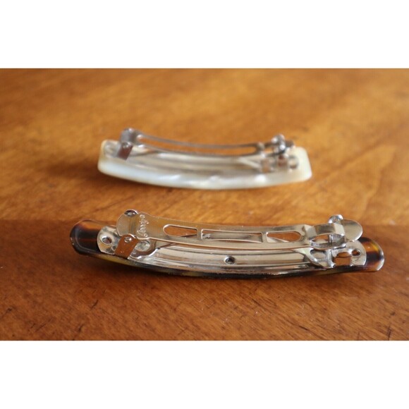 Lot Hair Clips Vintage Faux Mother Of Pearl France & Goody Faux Tortoise Shell - Picture 6 of 11